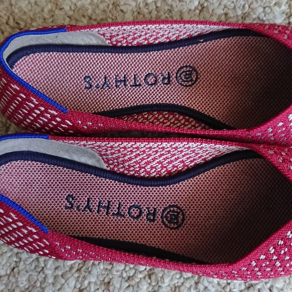 Rothy's The Point Red Apple Honeycomb Knit Flats size 9 - Picture 3 of 12